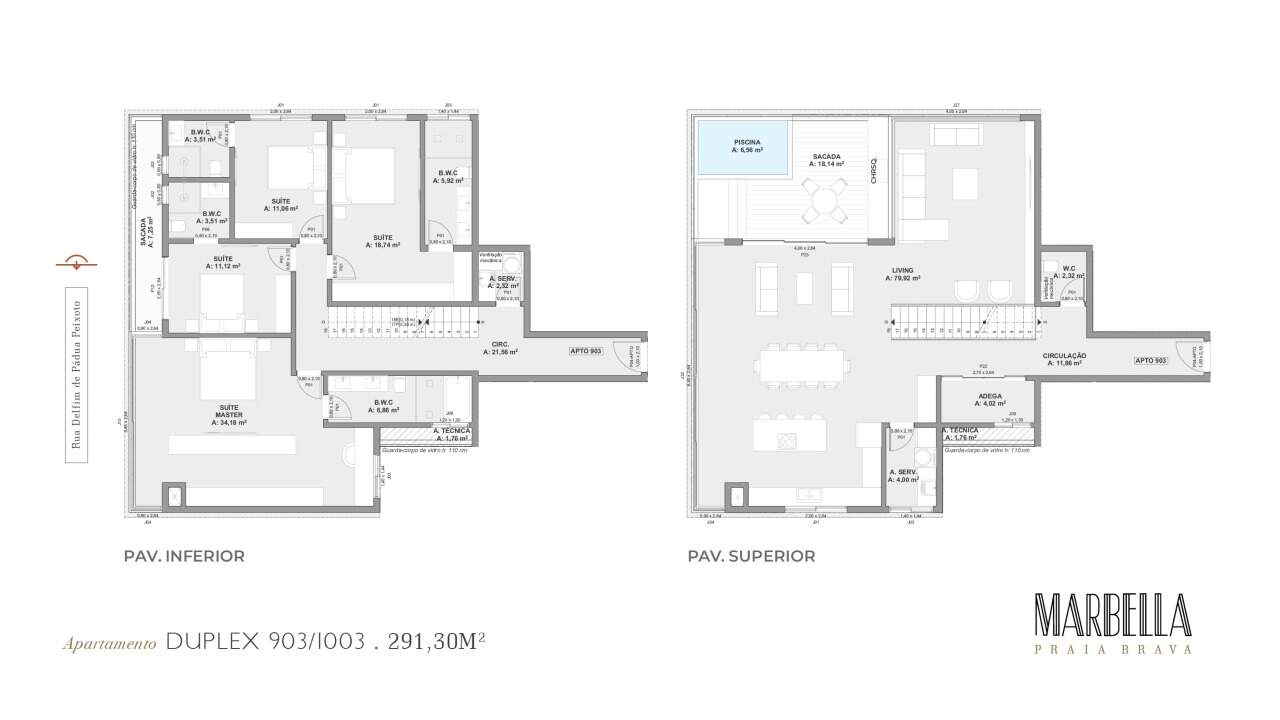 Cobertura Duplex com 4 Suítes no Marbella Praia Brava
