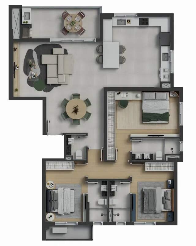 Apartamento com 3 Suítes no Fazenda Garden em Itajaí/Sc