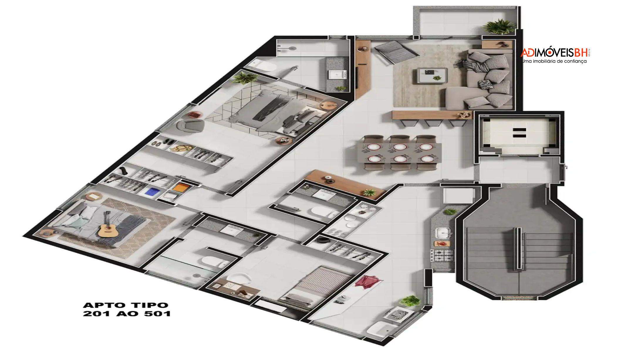 Apartamento à venda no Sion: Apartamento tipo - final 01