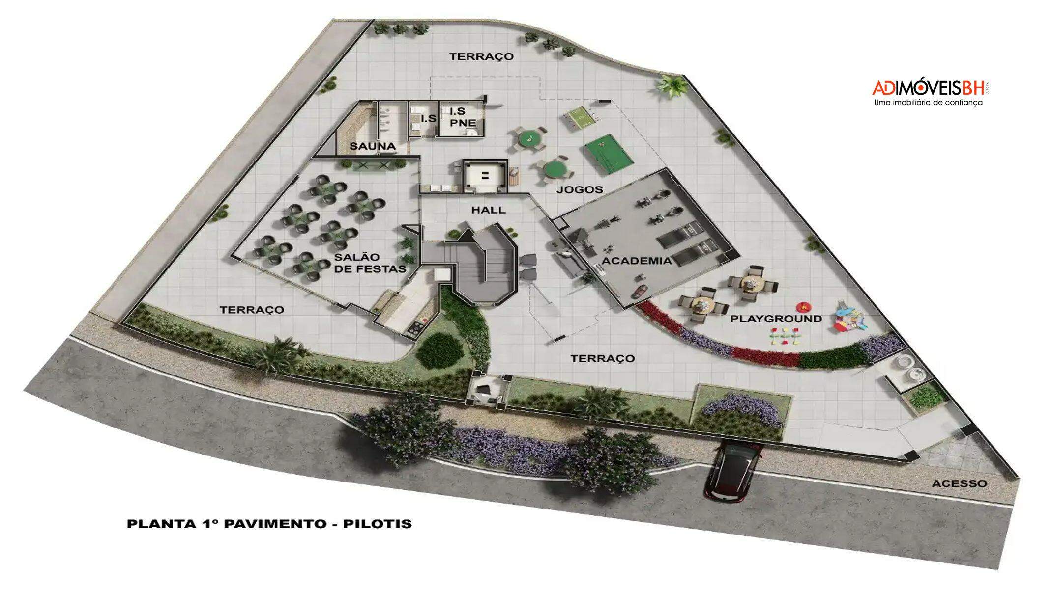 Apartamento à venda no Sion: Pilotis