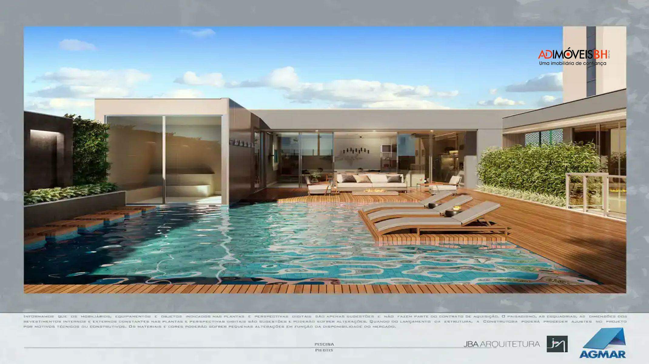 Apartamento à venda no Serra: Piscina com sauna molhada e deck