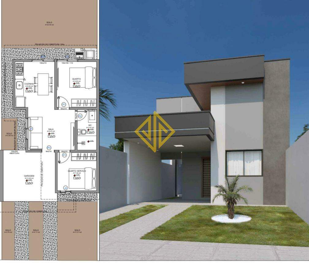 Casa, 2 quartos, 65 m² - Foto 1