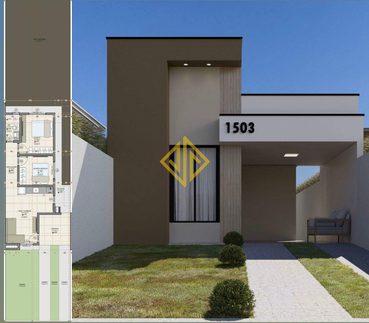 Casa, 2 quartos, 60 m² - Foto 1