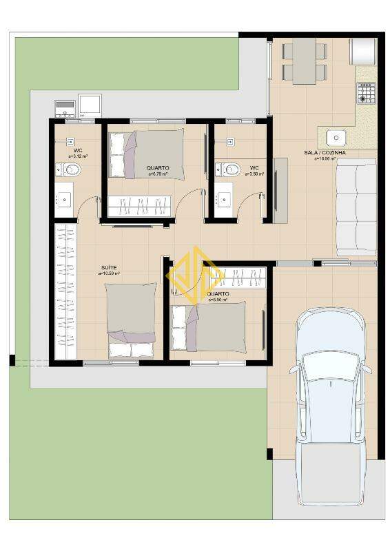 Casa, 3 quartos, 78 m² - Foto 2