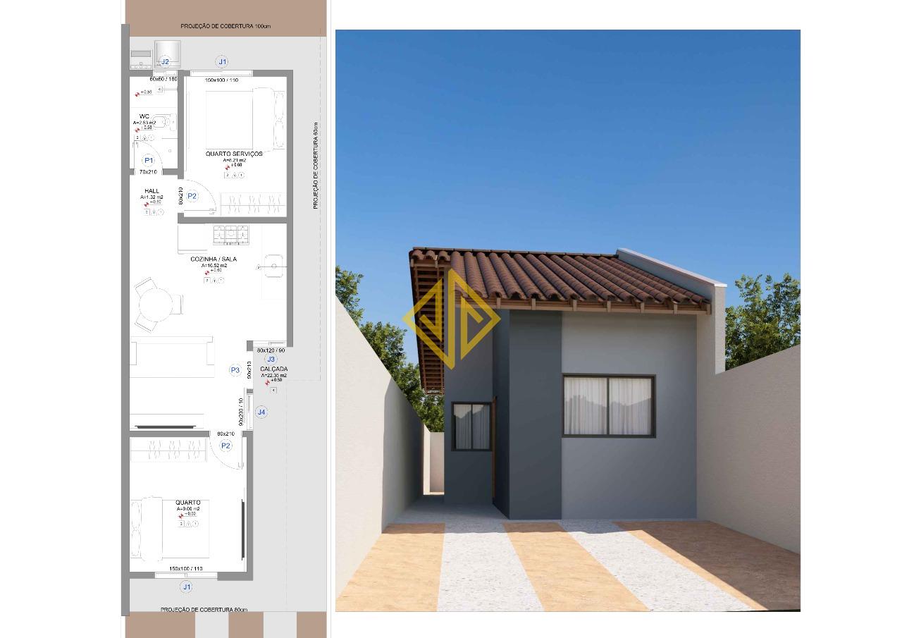 Casa, 2 quartos, 45 m² - Foto 1