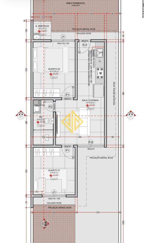 Casa, 2 quartos, 48 m² - Foto 2
