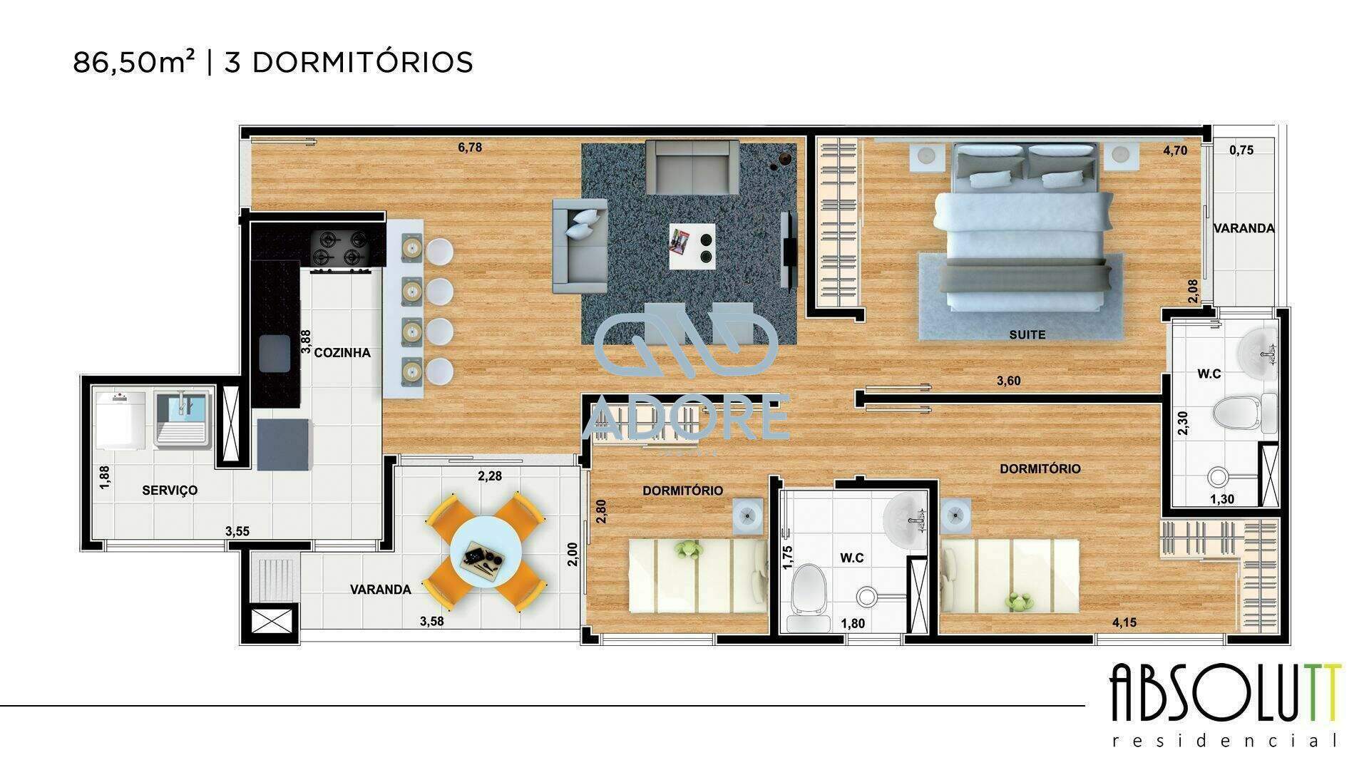 Apartamento à venda no Absolutt Residencial: 