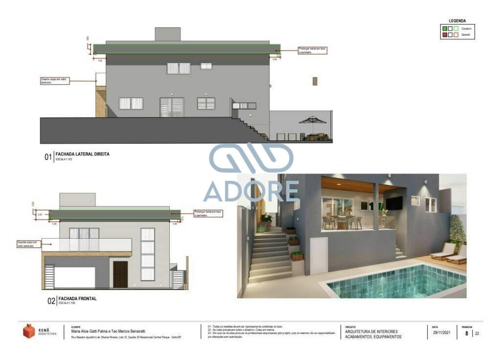 Casa de Condomínio à venda no Condomínio Residencial Central Parque: 