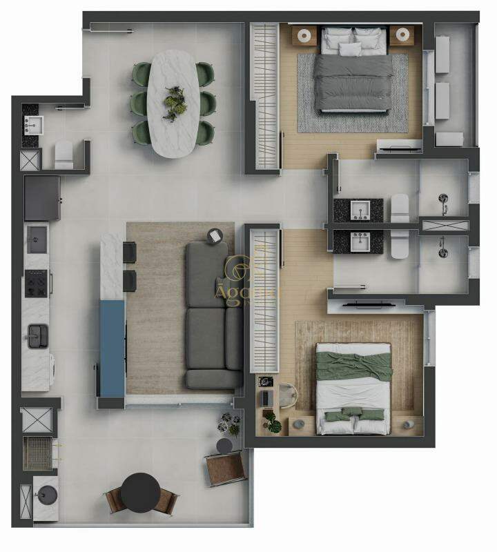 Apartamento à venda no Fazenda: Planta - Unidade de 86m2