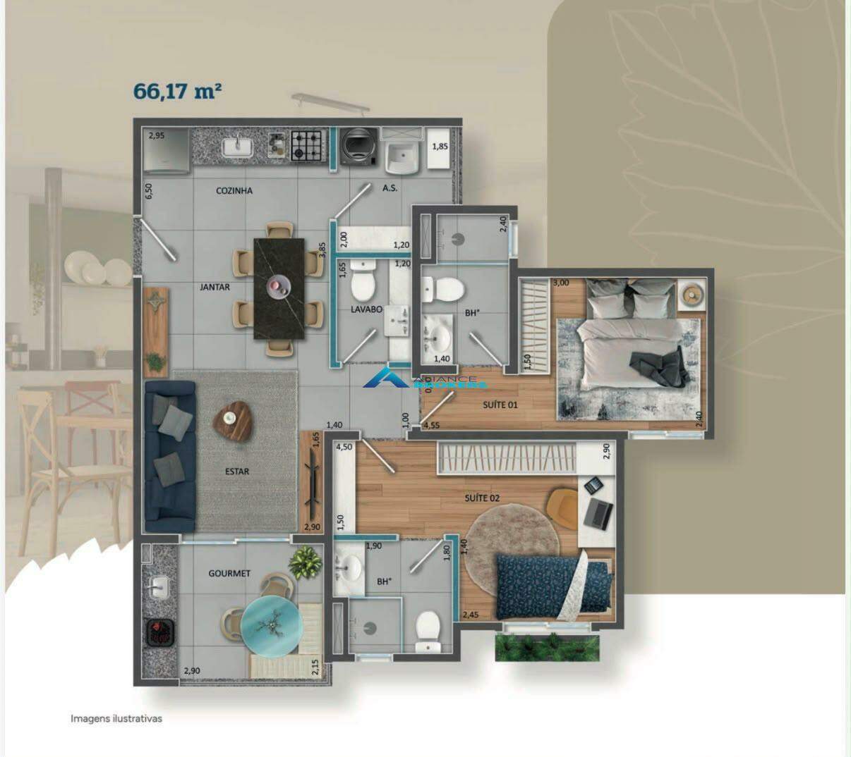 Apartamento, 2 quartos, 66 m² - Foto 8