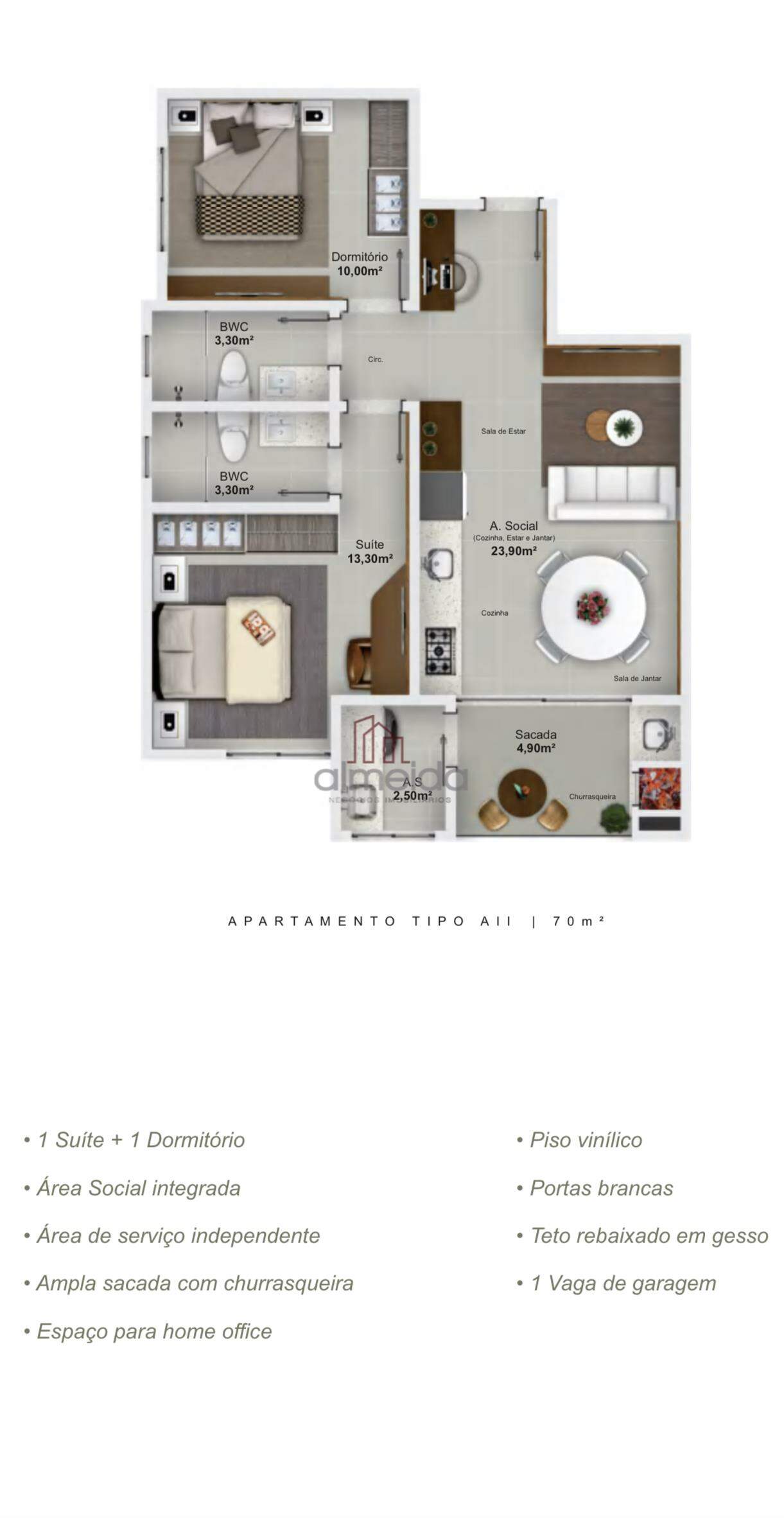 Apartamento de 1 quarto, 72m² no bairro Santa Terezinha, em Brusque | Eu Corretor