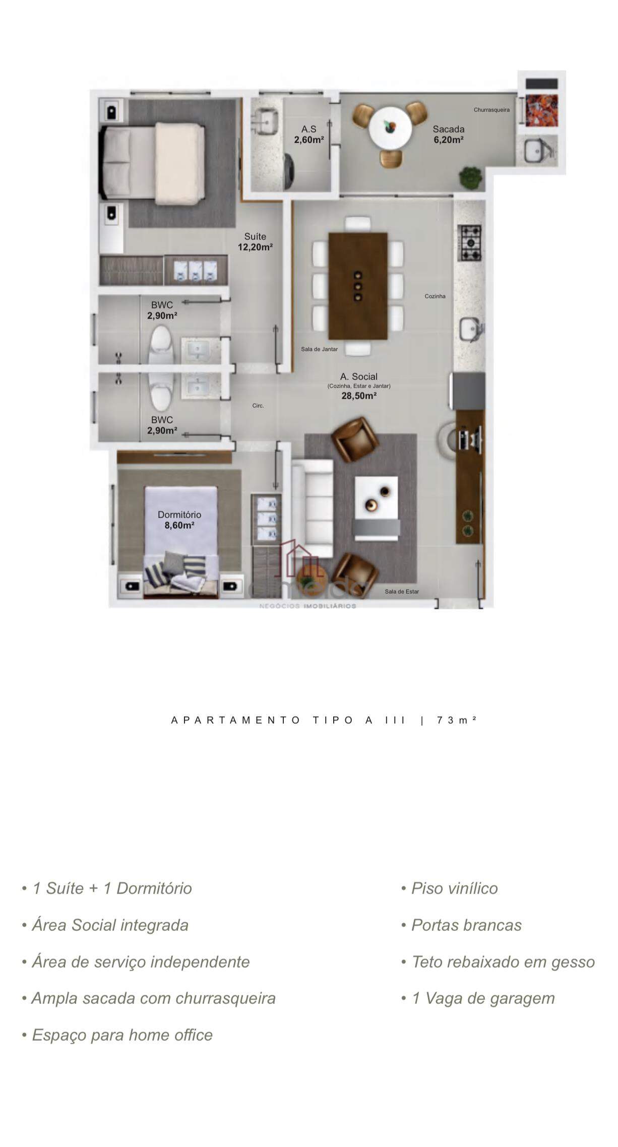 Apartamento de 1 quarto, 72m² no bairro Santa Terezinha, em Brusque | Eu Corretor