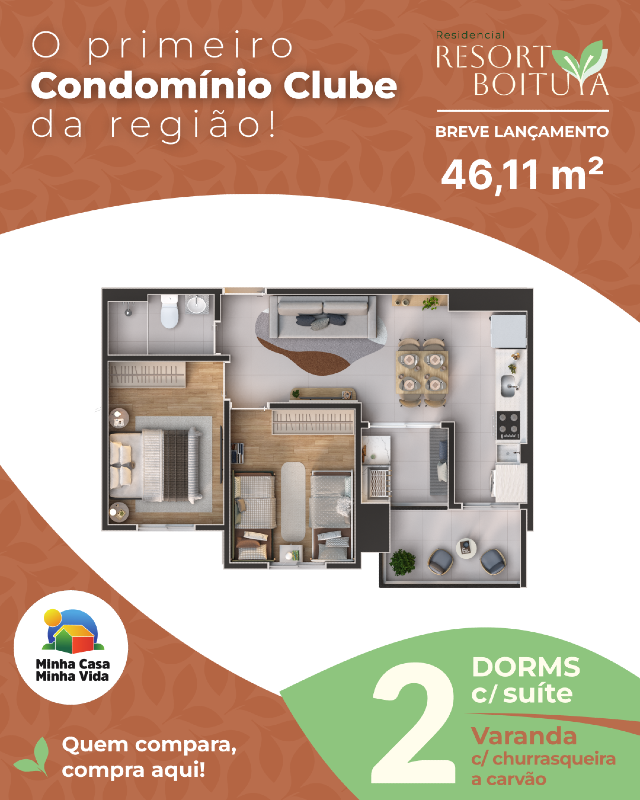 Apartamento à venda no Residencial de Lorenzi: 