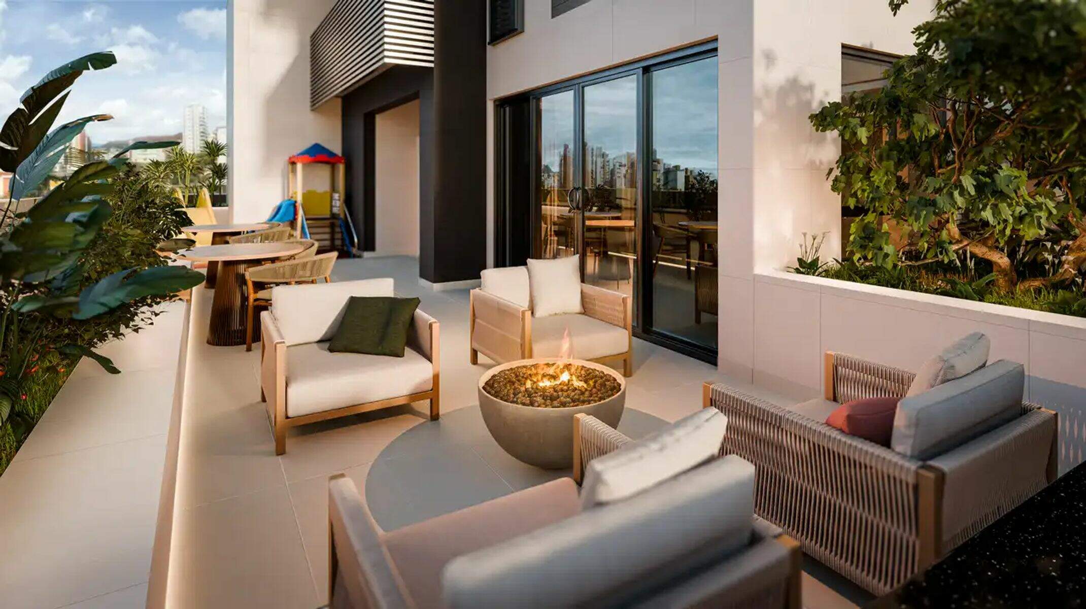 Apartamento à venda no Sion: Terraço com fogo de chão