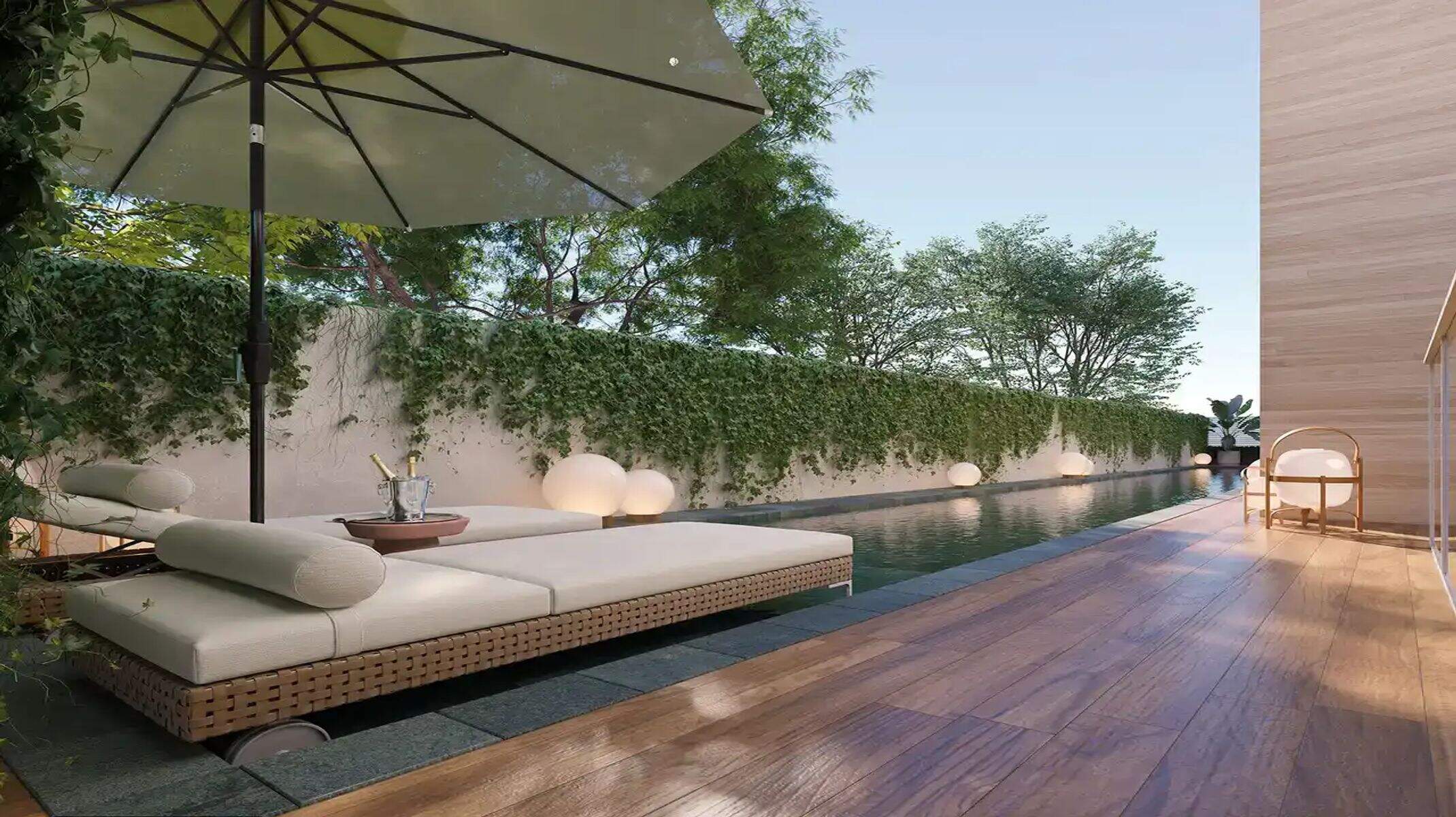 Apartamento à venda no Buritis: Deck molhado