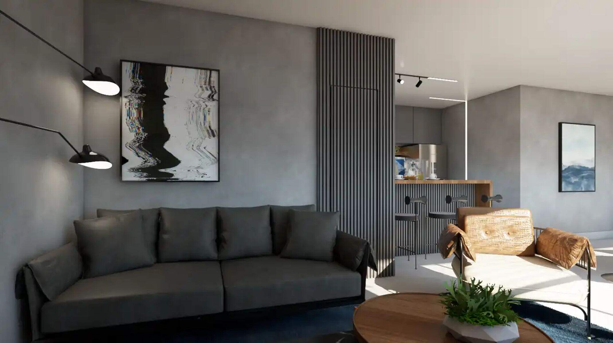 Apartamento à venda no Serra: SALA E COZINHA