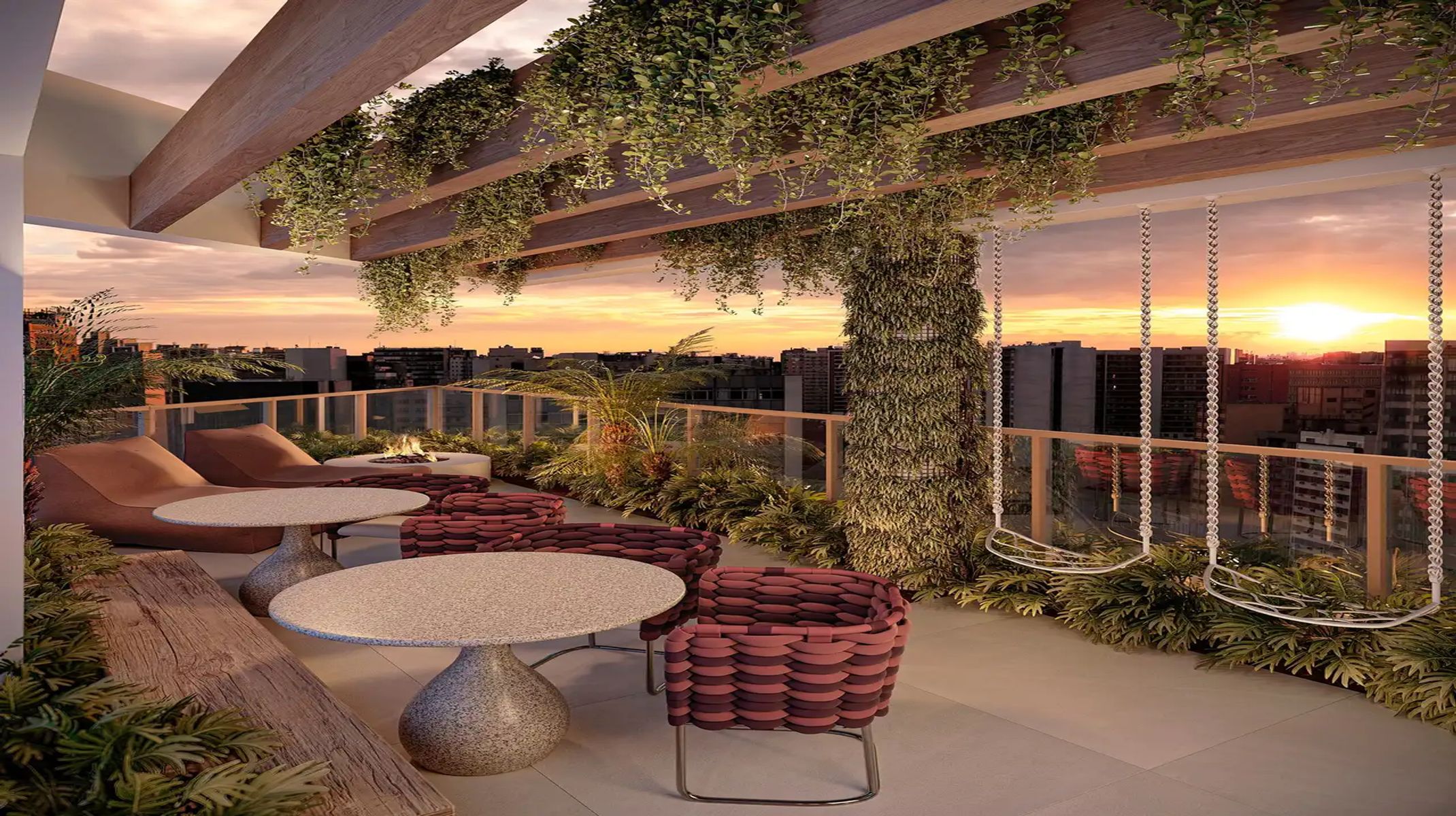 Apartamento à venda no Funcionários: Lounge com fogueira