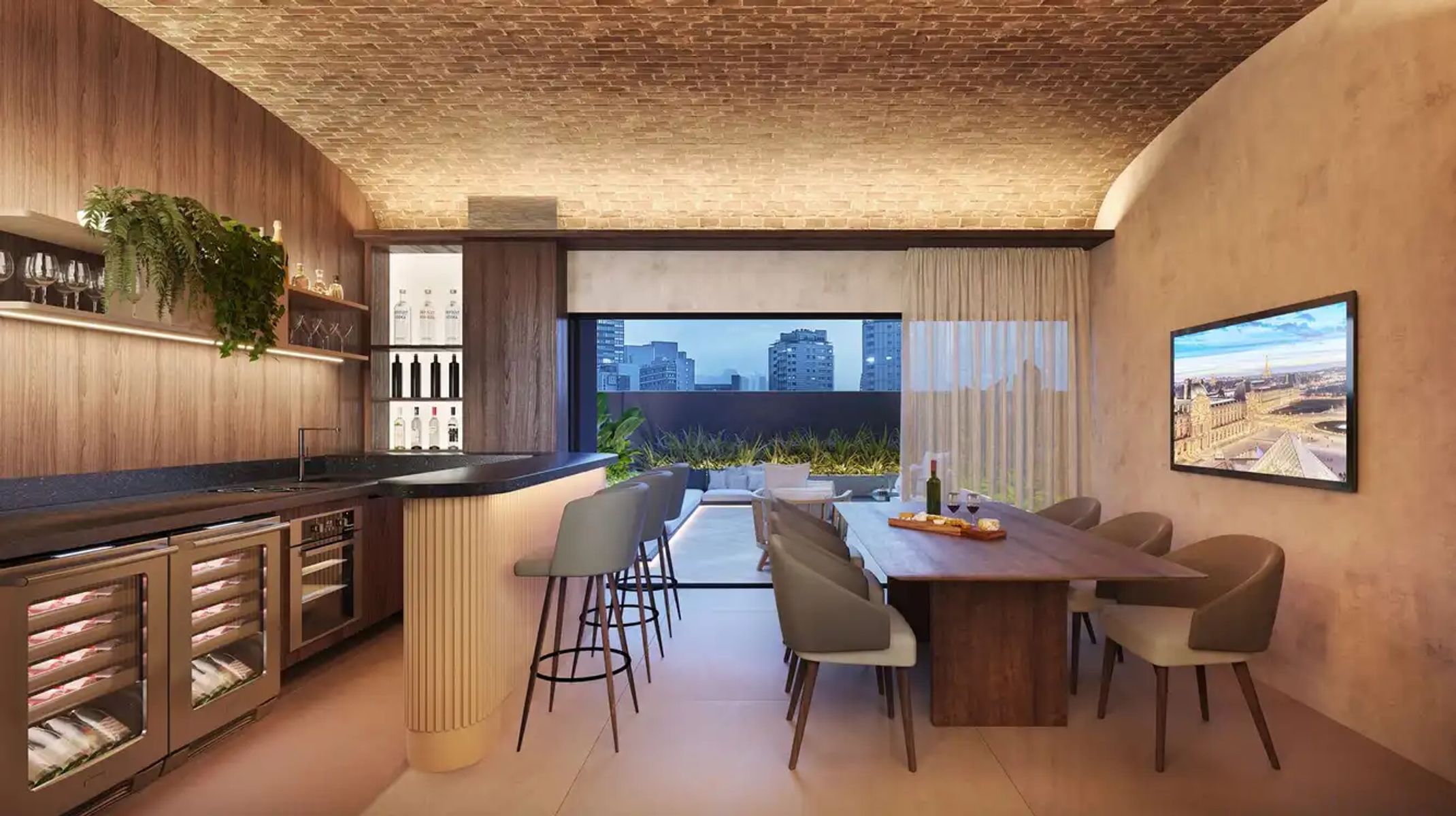 Apartamento à venda no Savassi: Wine bar com terraço