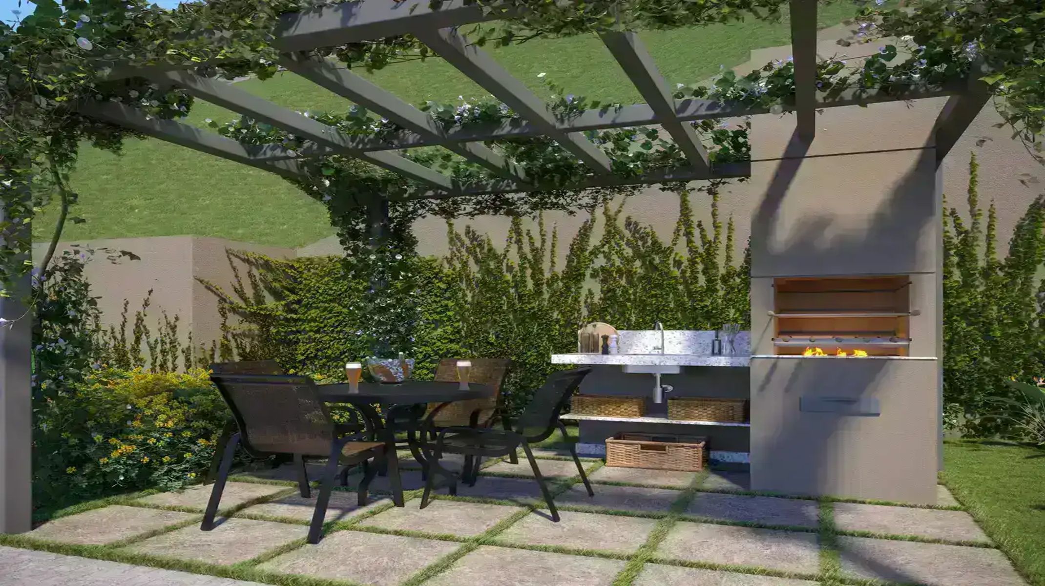 Apartamento à venda no Estoril: Espaço de churrasco