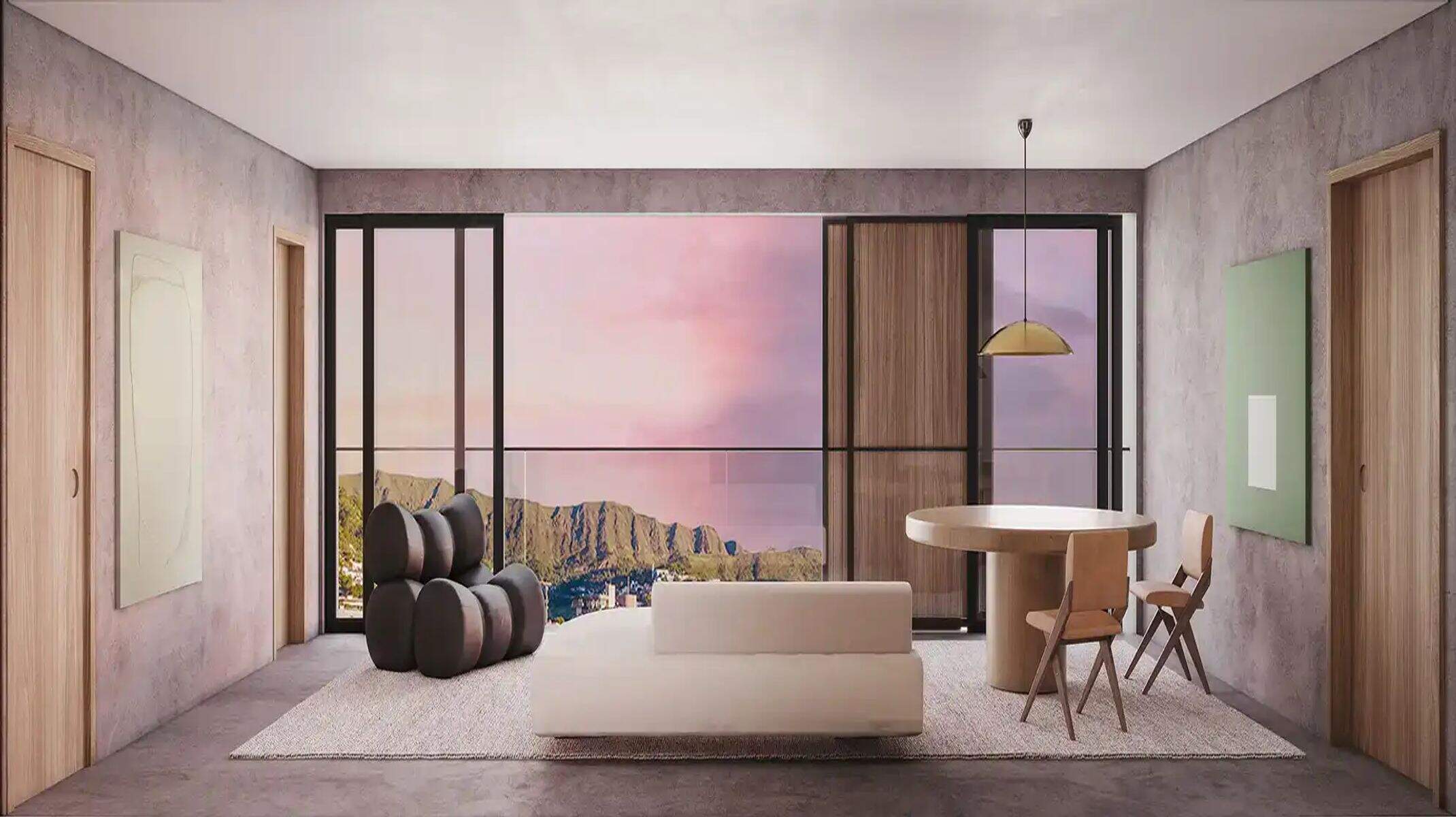 Apartamento à venda no Serra: Sala de estar com varanda