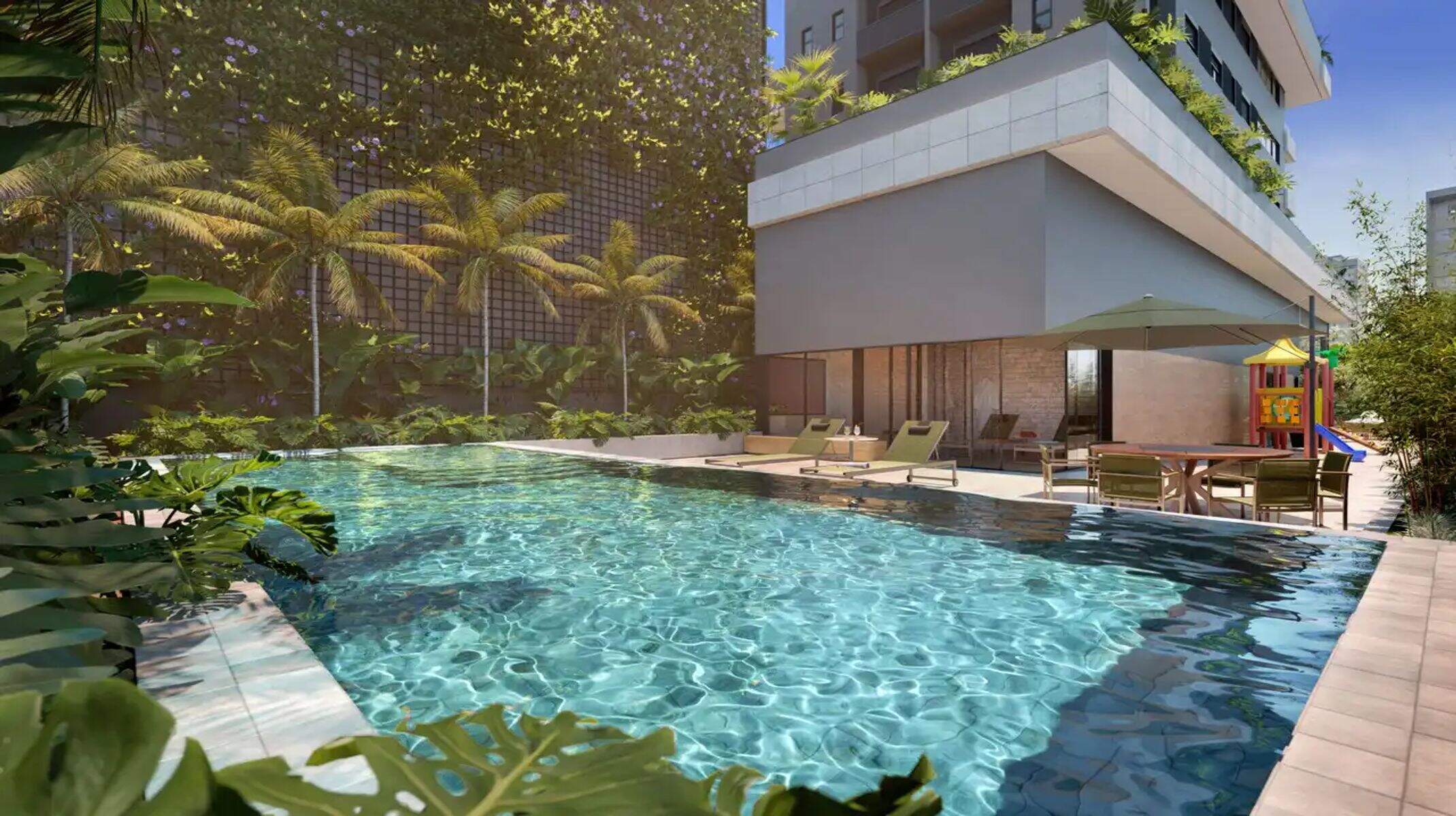 Apartamento à venda no Gutierrez: Piscina com prainha e deck molhado