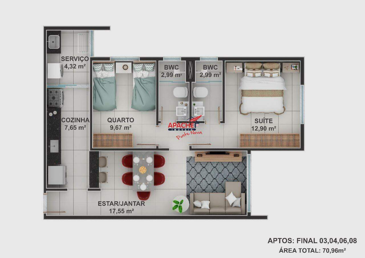 Apartamento à venda no SANTO ANTONIO: 