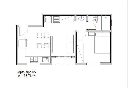 Apartamento de 1 quarto, 34m² no bairro Santa Terezinha, em Brusque | Eu Corretor