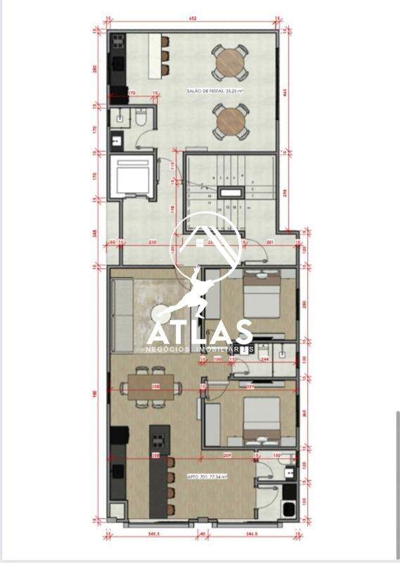 Apartamento de 1 quarto, 39m² no bairro São Pedro, em Brusque | Eu Corretor