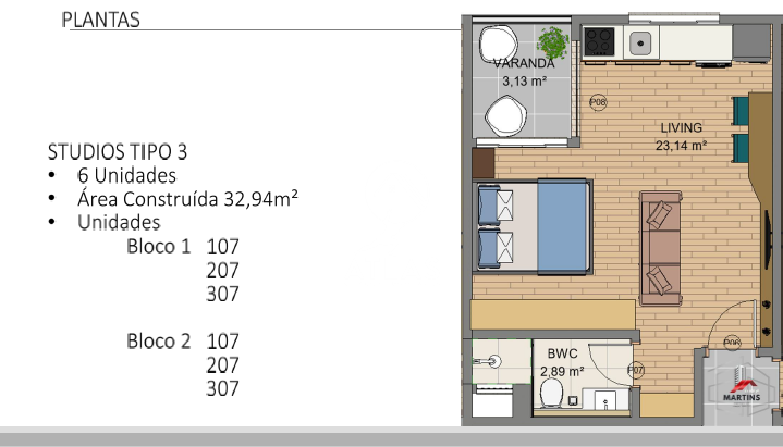 Apartamento de 35m² no bairro Limoeiro, em Brusque | Eu Corretor