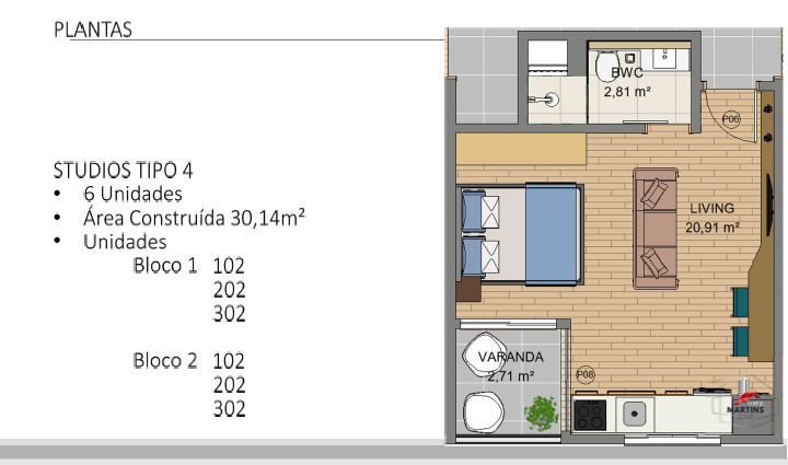 Apartamento de 35m² no bairro Limoeiro, em Brusque | Eu Corretor