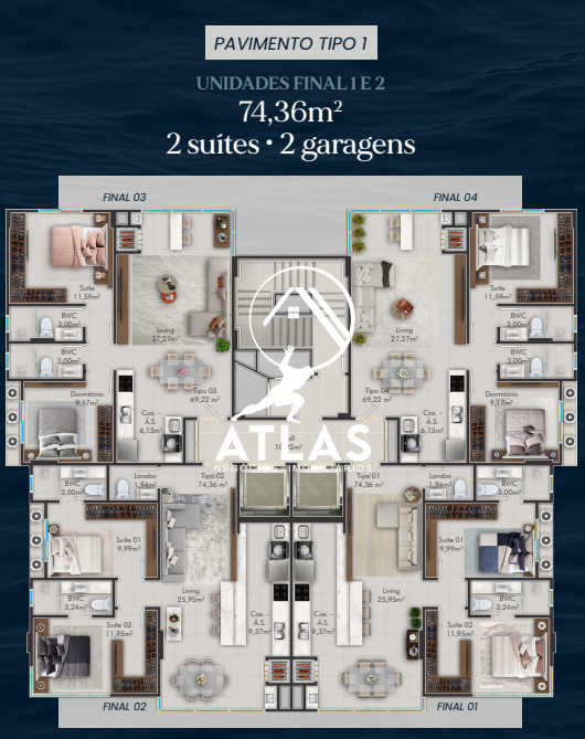 Apartamento de 2 quartos, 74m² no bairro Centro I, em Brusque | Eu Corretor