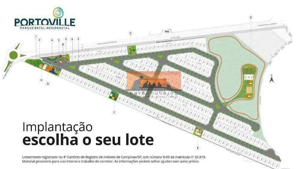 Lote em condomínio à venda no Condomínio Portoville: 