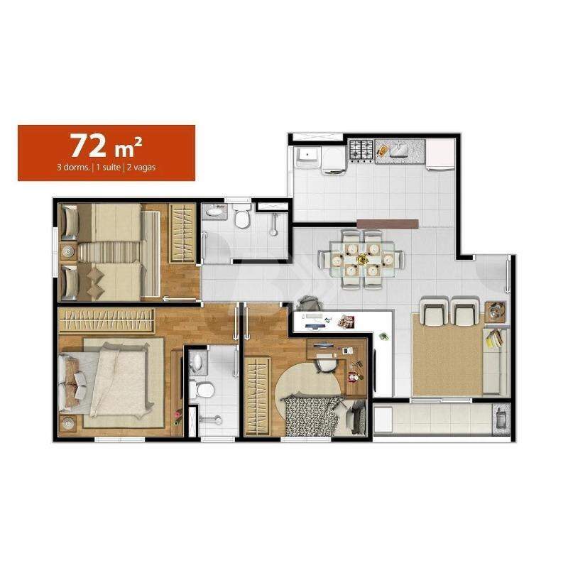 Apartamento para aluguel no Nova América: 