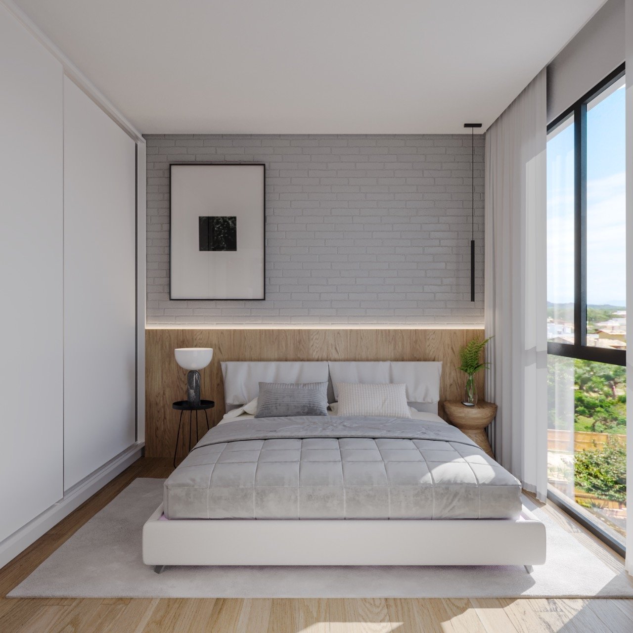 Estúdio[ NumeroQuarto] Centro Florianópolis Pace Studios: Sugest o de projeto interno est dio final 2 - imagem ilustrativa, mobili rio n o inclu do