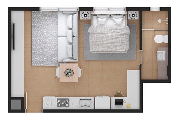 Estúdio[ NumeroQuarto] Pantanal Florianópolis Lino Tomaz Peres Top Residence: 