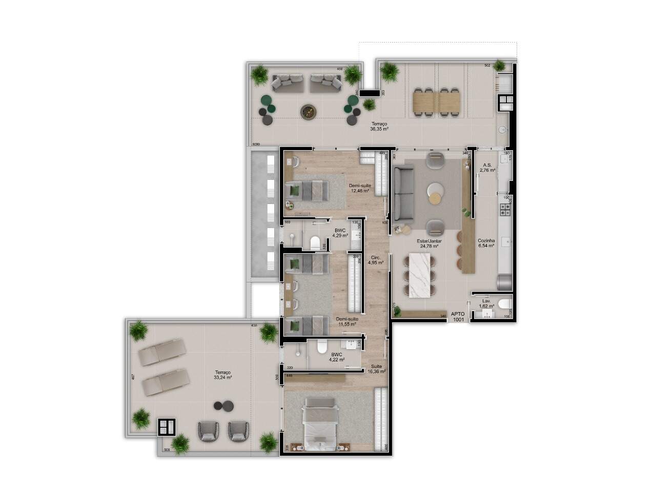 Empreendimento[ NumeroQuarto] Jardim Atlântico Florianópolis JARDIM POENTE: Humanizada Cobertura final 1