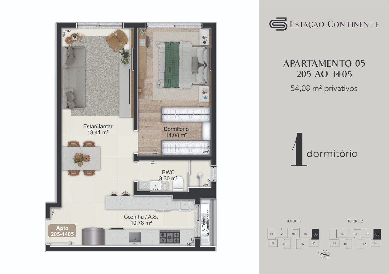 Apartamento[ NumeroQuarto] Campinas São José Estação Continente: 
