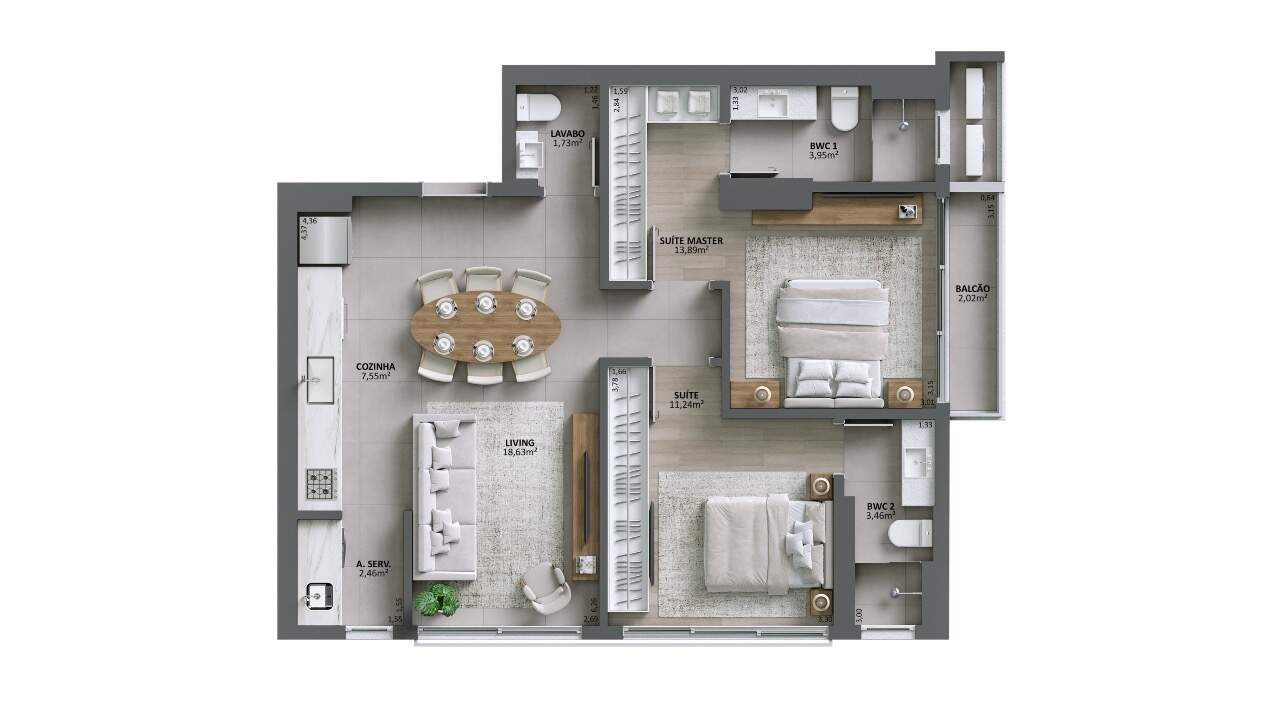 Apartamento 2 quartos em Centro, Florianópolis | SOUL Wkoerich: 