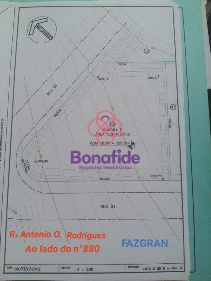 Terreno à venda no Parque Industrial III (Fazenda Grande): 