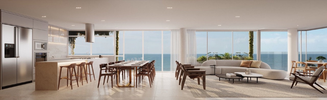 Living do apartamento tipo da Torre Leste (imagem ilustrativa)