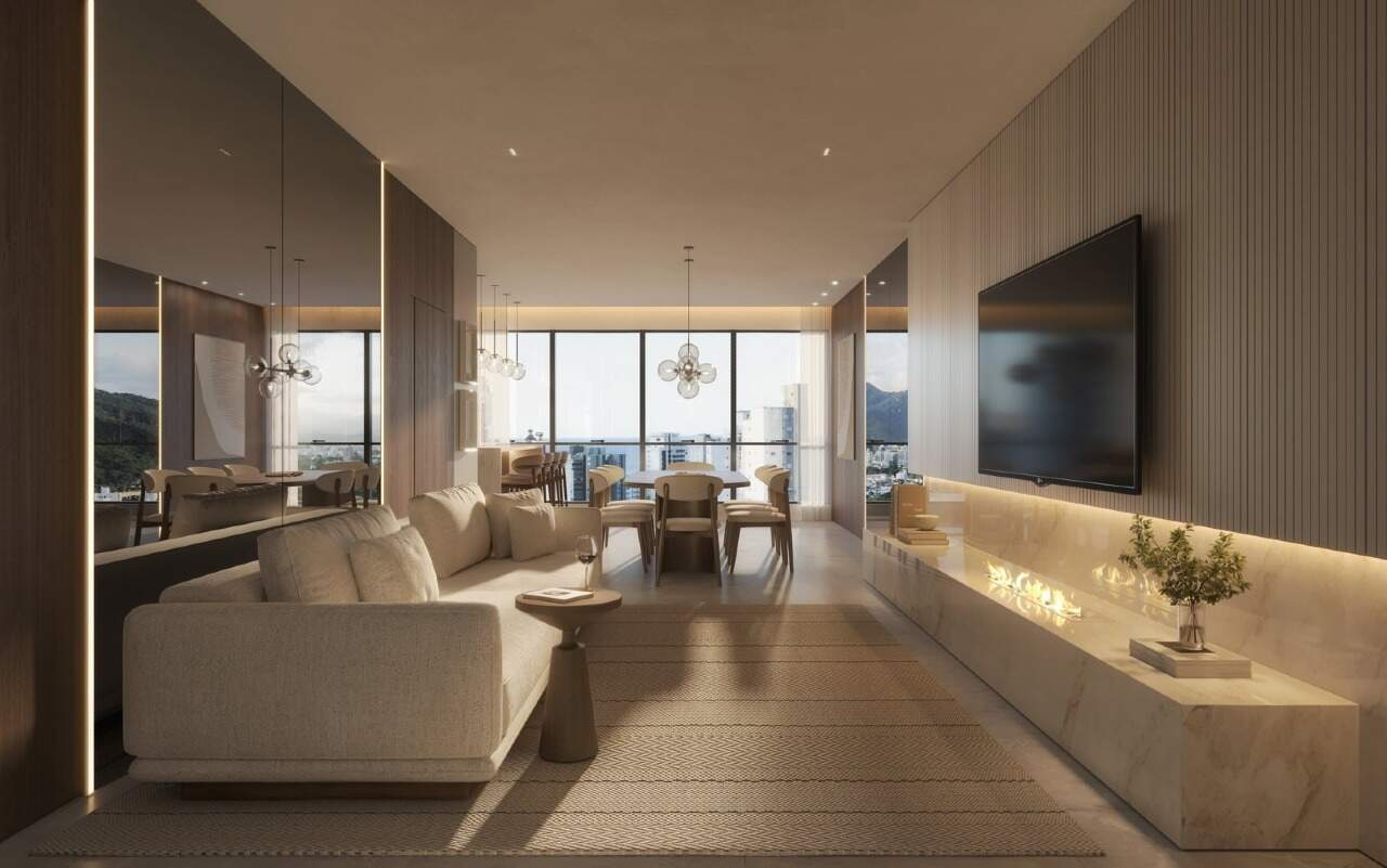 Living do apartamento de 135 m² do Avenue (imagem ilustrativa)