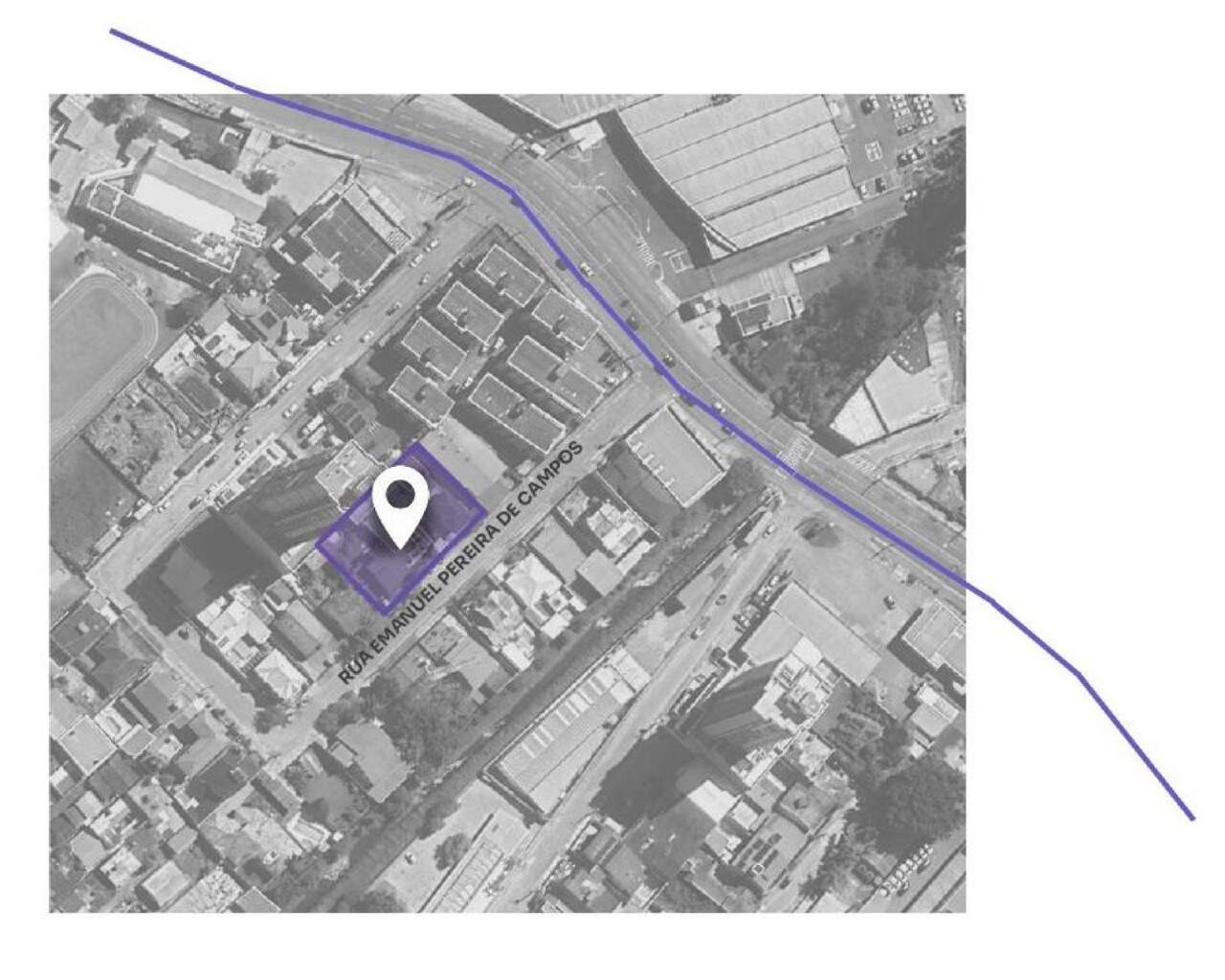 Localização do terreno na Rua Emanuel Pereira de Campos, perto da Av. Osvaldo Reis