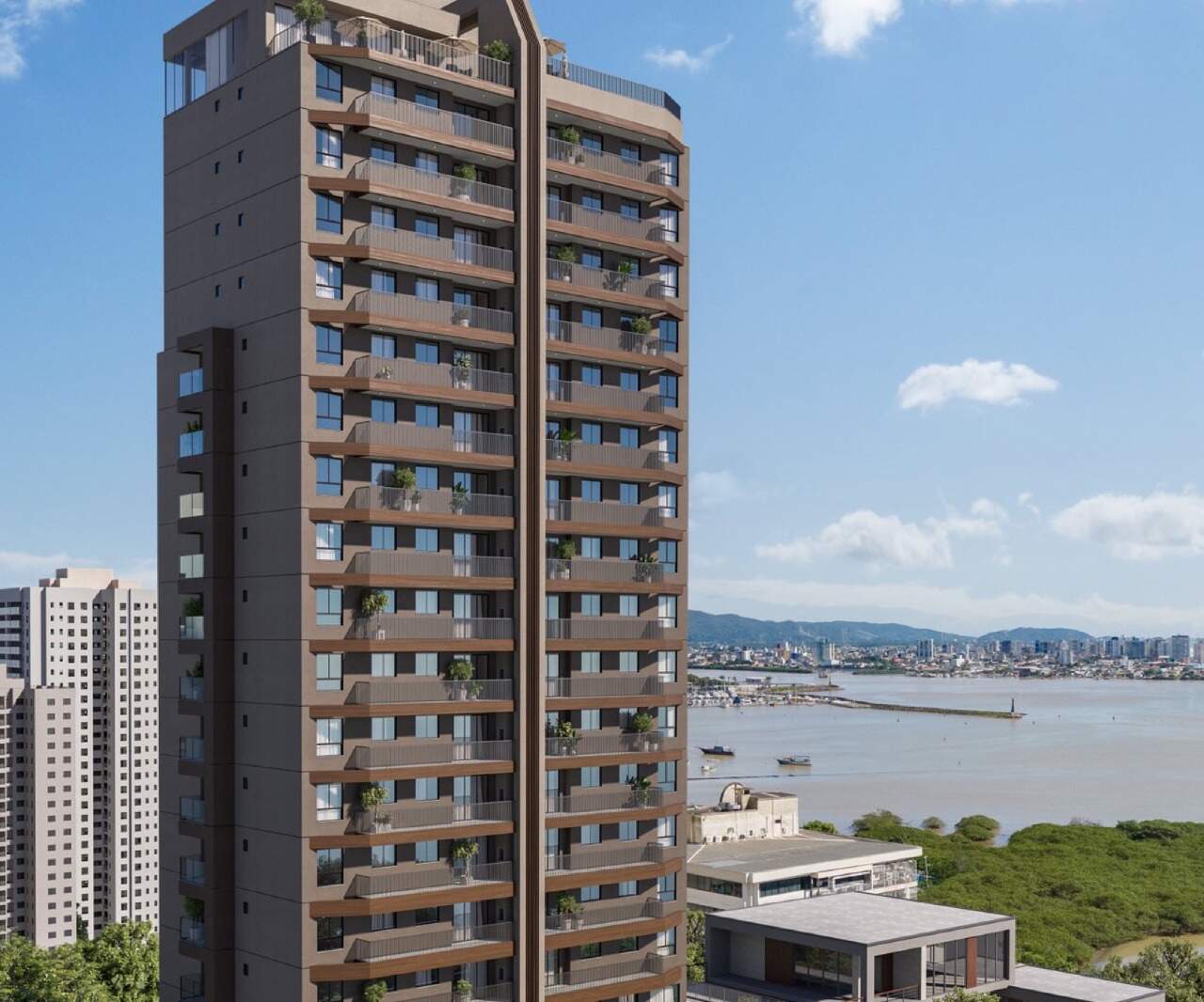 Torre do Seventy com o Saco da Fazenda ao fundo, do lado nordeste (imagem ilustrativa)
