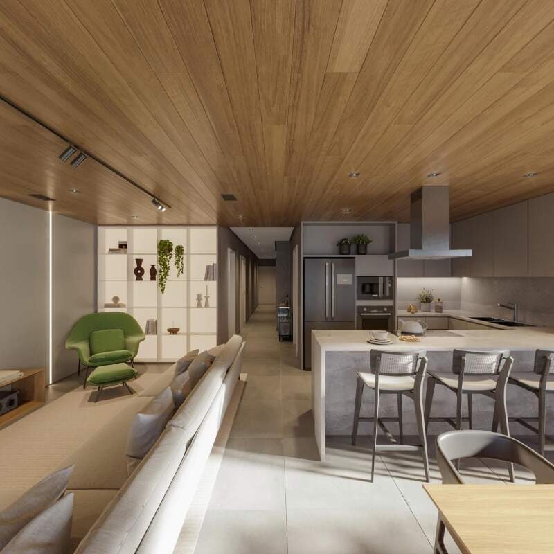 Cozinha gourmet integrada ao living (imagem ilustrativa)
