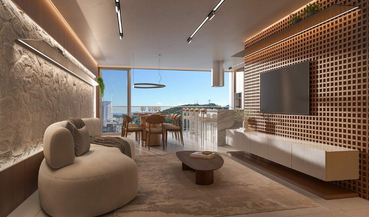 Living do apartamento tipo 1 (imagem ilustrativa)