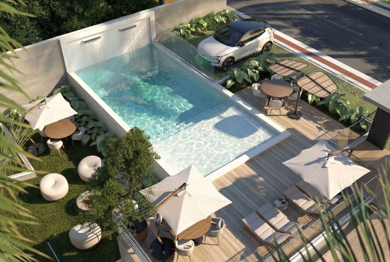 Piscina e deck das áreas comuns (imagem ilustrativa)