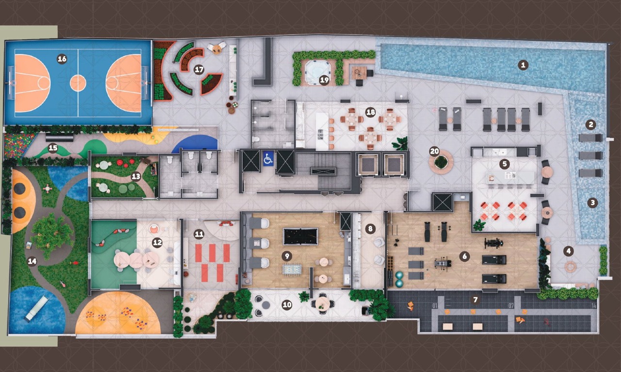 Planta do pavimento de lazer (imagem ilustrativa)