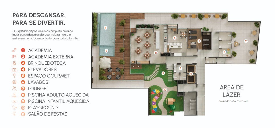 Planta do pavimento de lazer (imagem ilustrativa)