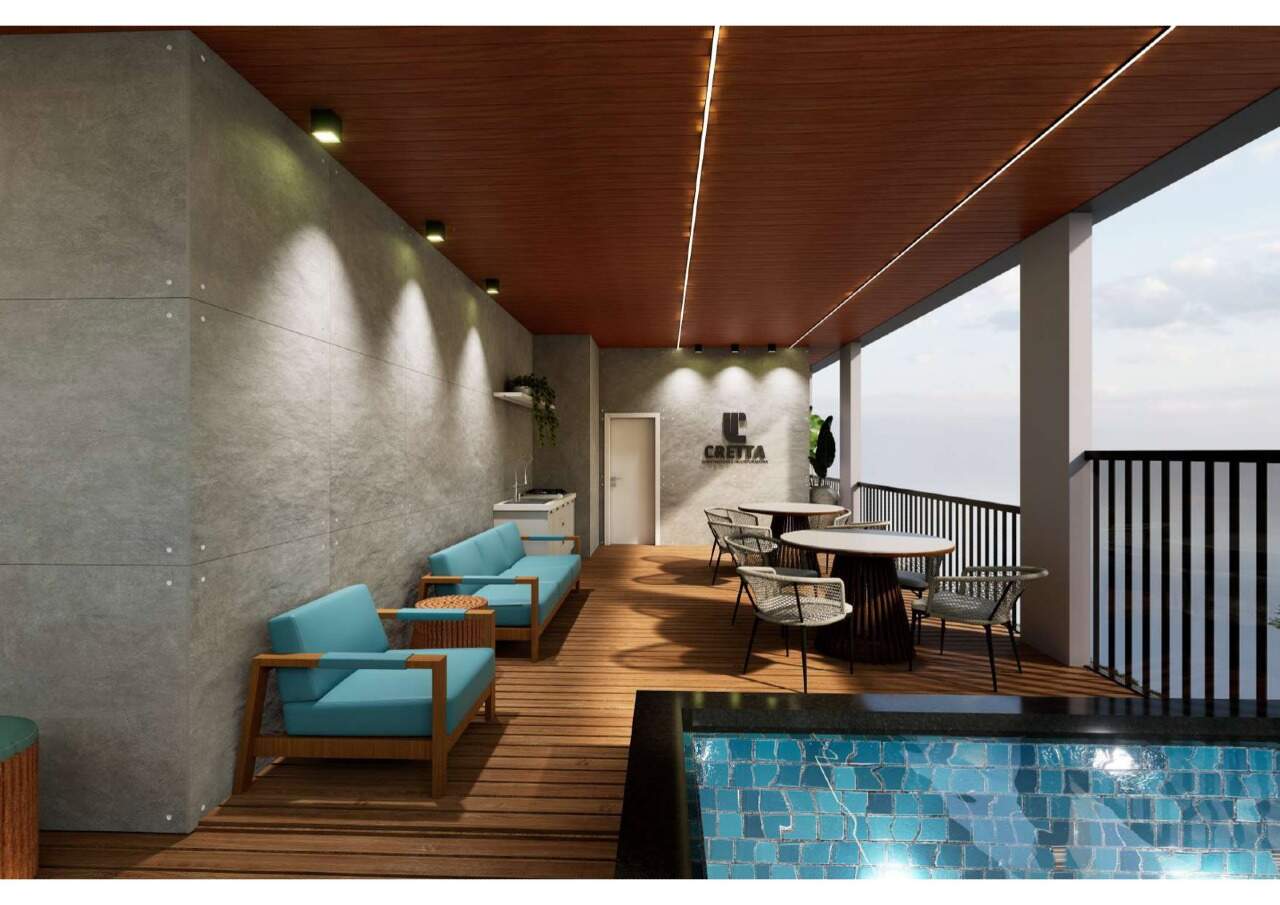Espaço da piscina com poltronas (imagem ilustrativa)