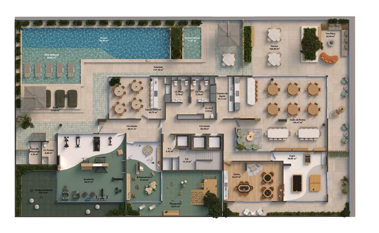 Planta do pavimento de lazer (imagem ilustrativa)